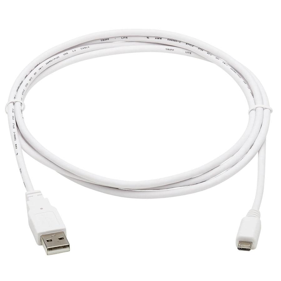 Tripp Lite U050Ab-006-Wh Safe-It Usb-A To Usb Micro-B Antibacterial Cable (M/M), Usb 2.0, White, 6-Ft. (1.83 M)