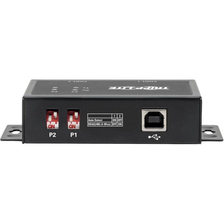 Tripp Lite U208-002-Ind 2-Port Rs-422/Rs-485 Usb To Serial Ftdi Adapter With Com Retention (Usb-B To Db9 F/M)