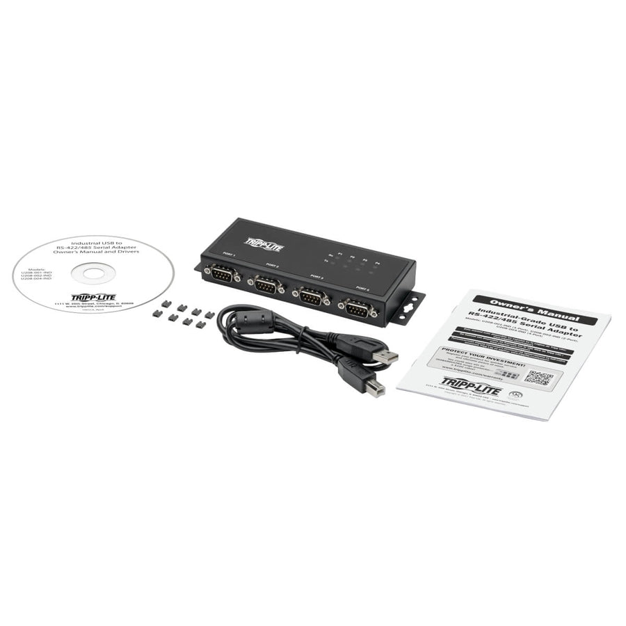 Tripp Lite U208-004-Ind 4-Port Rs-422/Rs-485 Usb To Serial Ftdi Adapter With Com Retention (Usb-B To Db9 F/M)