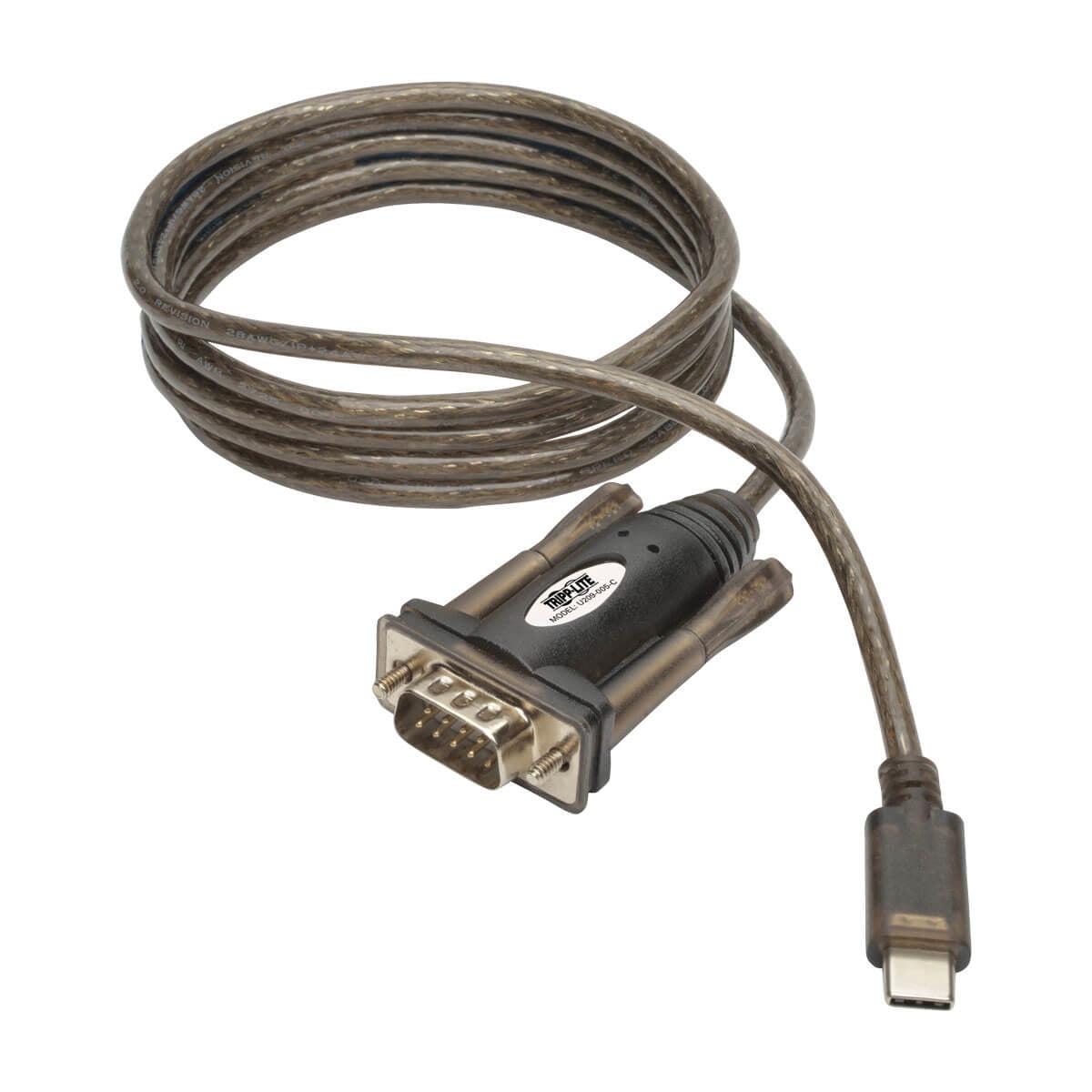 Tripp Lite U209-005-C Usb-C To Rs232 (Db9) Serial Adapter Cable (M/M), 5 Ft. (1.52 M)