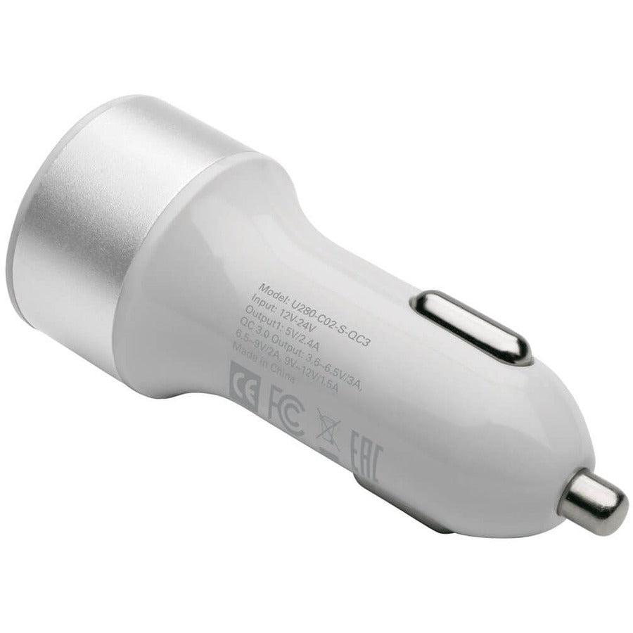 Tripp Lite U280-C02-S-Qc3 Dual-Port Usb Car Charger For Tablets And Cell Phones With Qualcomm Quick Charge 3.0 Technology