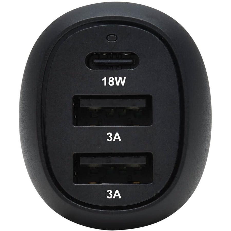 Tripp Lite U280-C03-36W-1B 3-Port Usb Car Charger, 36W Max - Usb-C Pd 3.0 Up To 18W, 2 Usb-A Qc 3.0 Up To 36W