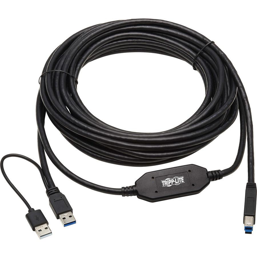 Tripp Lite U328-025-1 Usb Active Repeater Cable - Usb-A To Usb-B (M/M), Usb 3.2 Gen 1, 25 Ft. (7.6 M)