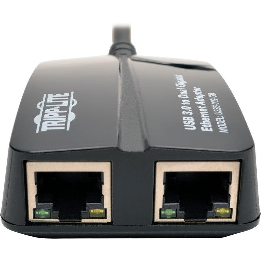 Tripp Lite U336-002-Gb Usb 3.0 Superspeed To Dual Port Gigabit Ethernet Adapter