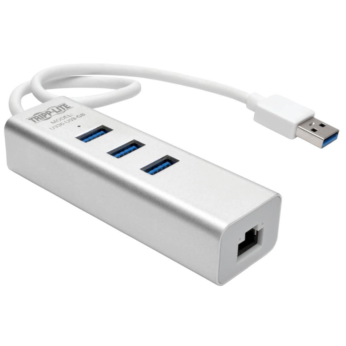 Tripp Lite U336-U03-Gb Usb 3.0 Superspeed To Gigabit Ethernet Nic Network Adapter With 3 Port Usb 3.0 Hub