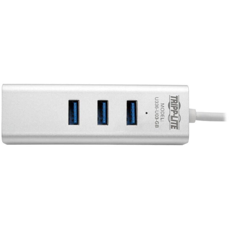 Tripp Lite U336-U03-Gb Usb 3.0 Superspeed To Gigabit Ethernet Nic Network Adapter With 3 Port Usb 3.0 Hub