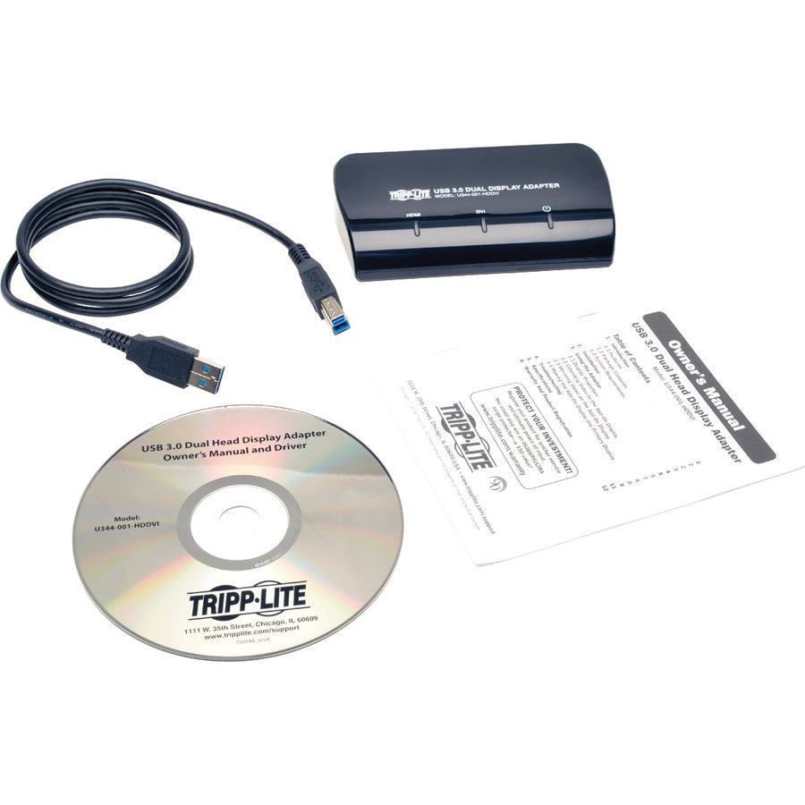 Tripp Lite U344-001-Hddvi Usb 3.0 Superspeed To Dvi And Hdmi Dual Monitor Video Display Adapter