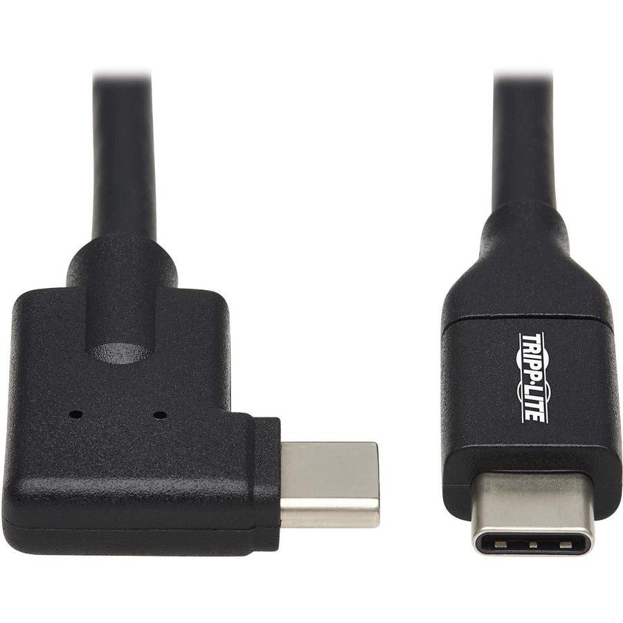 Tripp Lite U420-001-Ra Usb-C Cable (M/M) - Usb 3.2 Gen 1, Thunderbolt 3, 60W Pd Charging, Right-Angle Plug, Black, 1 Ft. (0.3 M)