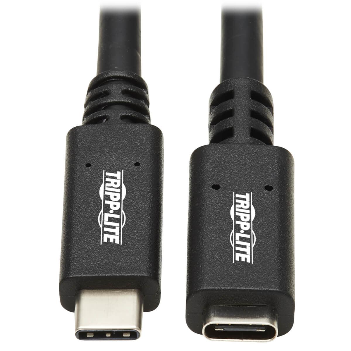 Tripp Lite U421-003 Usb-C Extension Cable (M/F) - Usb 3.2 Gen 1, Thunderbolt 3, 60W Pd Charging, Black, 3 Ft. (0.9 M)