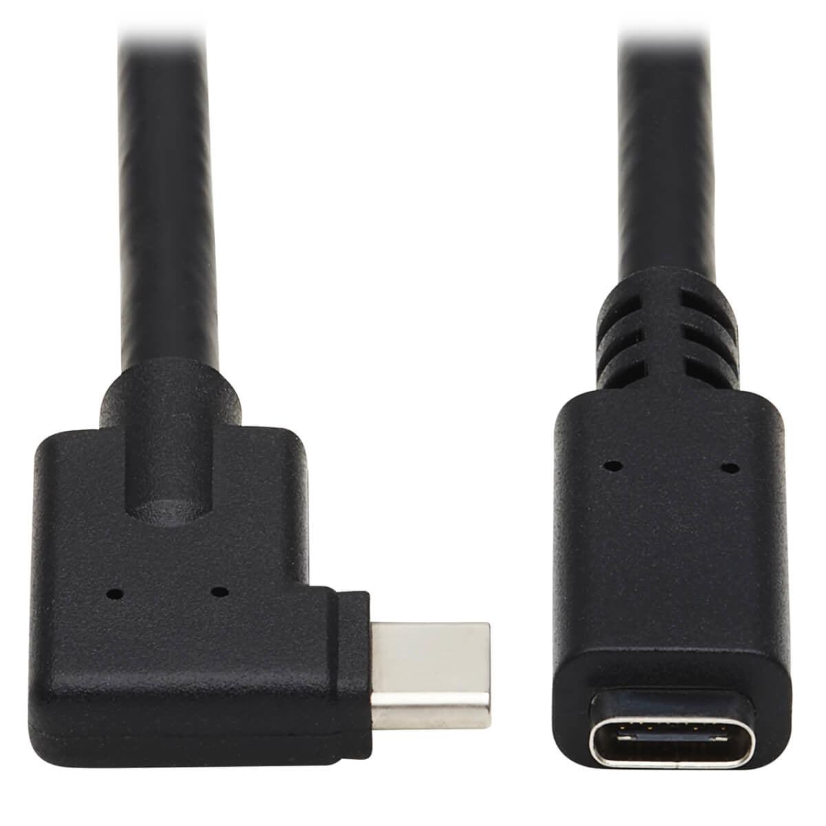Tripp Lite U421-20N-G2-Ra Usb-C Extension Cable (M/F) - Usb 3.2 Gen 2, Thunderbolt 3, 60W Pd Charging, Right-Angle Plug, Black, 20 In. (0.5 M)