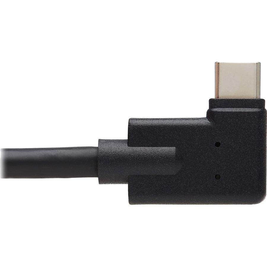 Tripp Lite U421-20N-G2-Ra Usb-C Extension Cable (M/F) - Usb 3.2 Gen 2, Thunderbolt 3, 60W Pd Charging, Right-Angle Plug, Black, 20 In. (0.5 M)