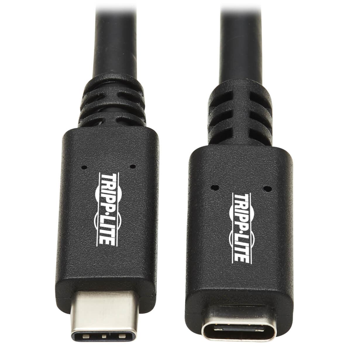 Tripp Lite U421-20N-G2 Usb-C Extension Cable (M/F) - Usb 3.2 Gen 2, Thunderbolt 3, 60W Pd Charging, Black, 20 In. (0.5 M)