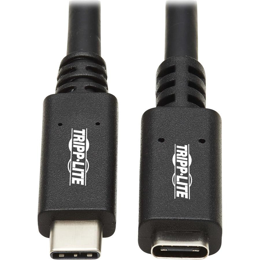 Tripp Lite U421-20N-G2 Usb-C Extension Cable (M/F) - Usb 3.2 Gen 2, Thunderbolt 3, 60W Pd Charging, Black, 20 In. (0.5 M)