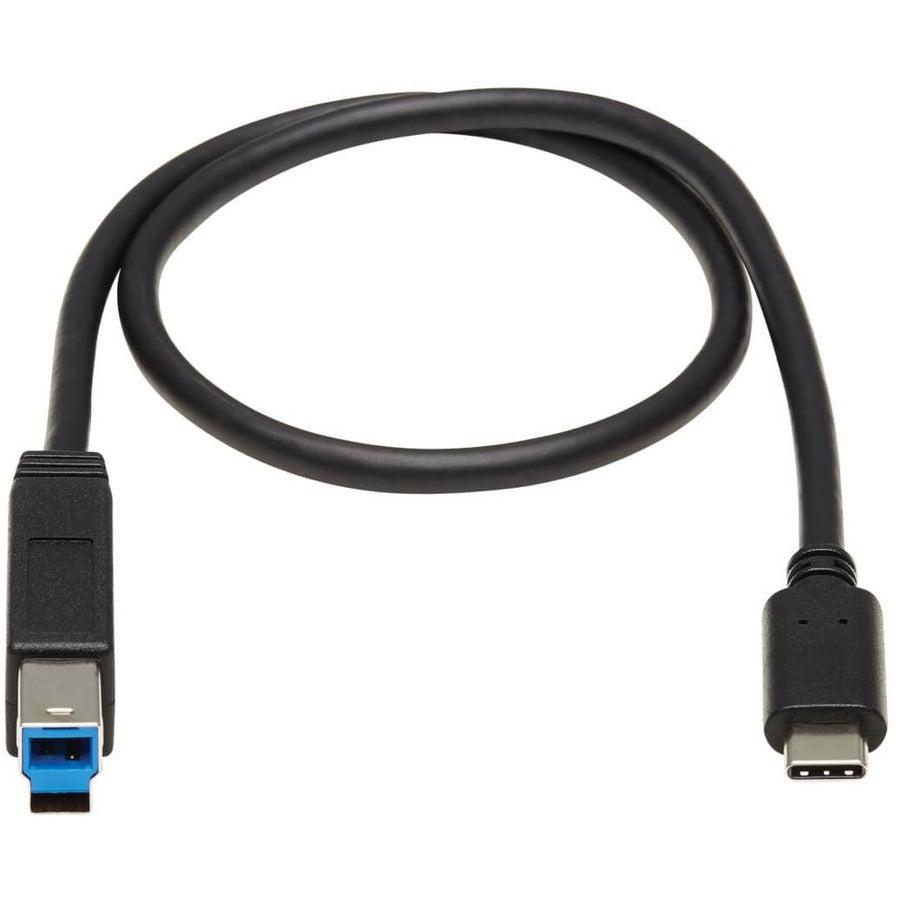 Tripp Lite U422-20N-G2 Usb-C To Usb Type-B Cable (M/M) - Usb 3.1, Gen 2 (10 Gbps), Thunderbolt 3 Compatible, 20-In. (50.8 Cm)