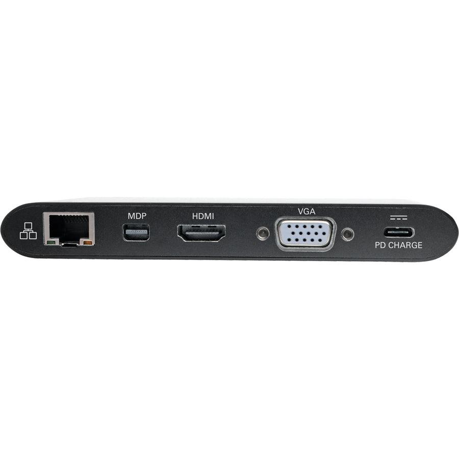 Tripp Lite U442-Dock1-B Usb-C Dock, Dual Display - 4K Hdmi/Mdp, Vga, Usb 3.2 Gen 1, Usb-A/C Hub, Gbe, Memory Card, 100W Pd Charging