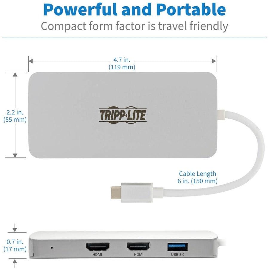 Tripp Lite U442-Dock12-S Usb-C Dock, Triple Display - Hdmi, Vga, Usb 3.2 Gen 1, Usb-A Hub, 100W Pd Charging