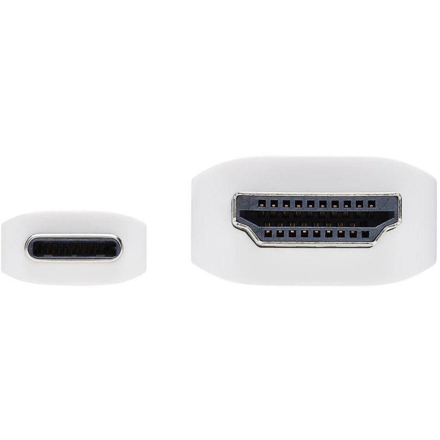 Tripp Lite U444-003-Hwe Usb-C To Hdmi Adapter Cable (M/M), 4K, 4:4:4, Thunderbolt 3 Compatible, White, 3 Ft. (0.9 M)