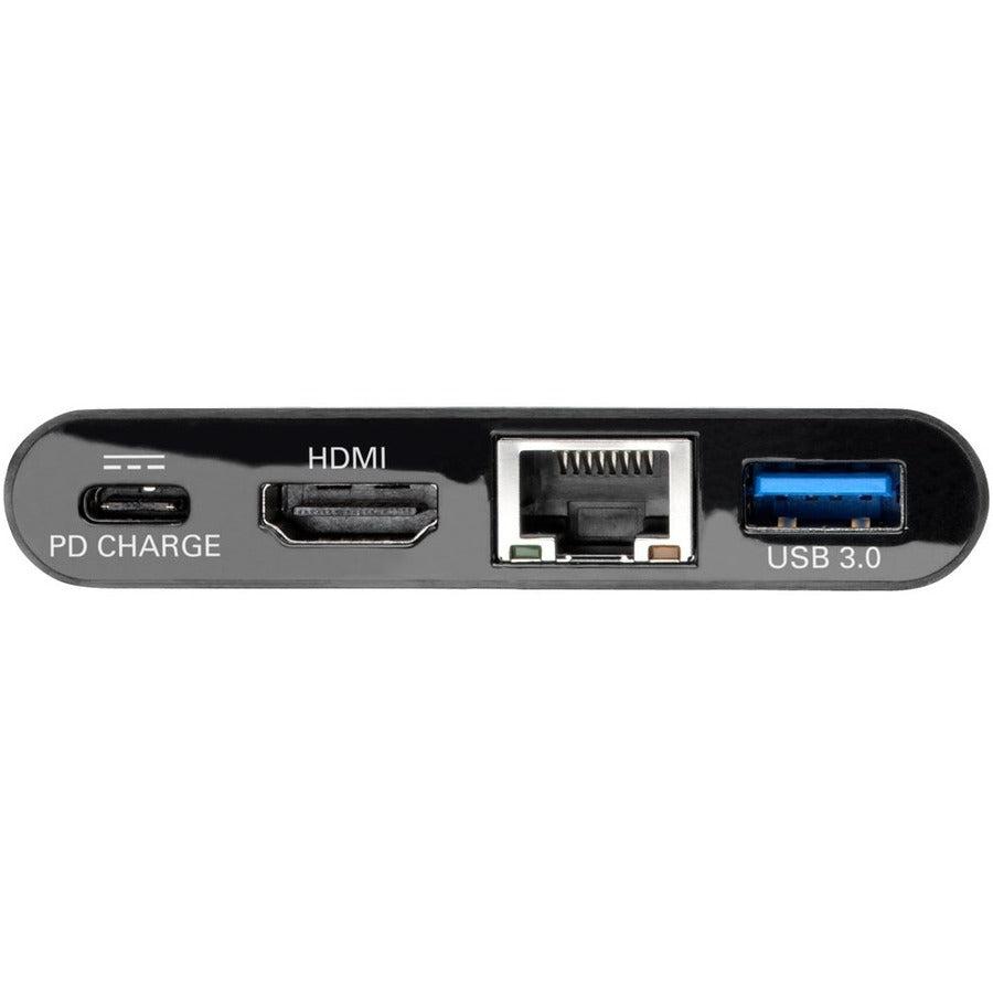 Tripp Lite U444-06N-H4Gubc Usb-C Multiport Adapter - 4K Hdmi, Usb-A Port, Gbe, 60W Pd Charging, Hdcp, Black