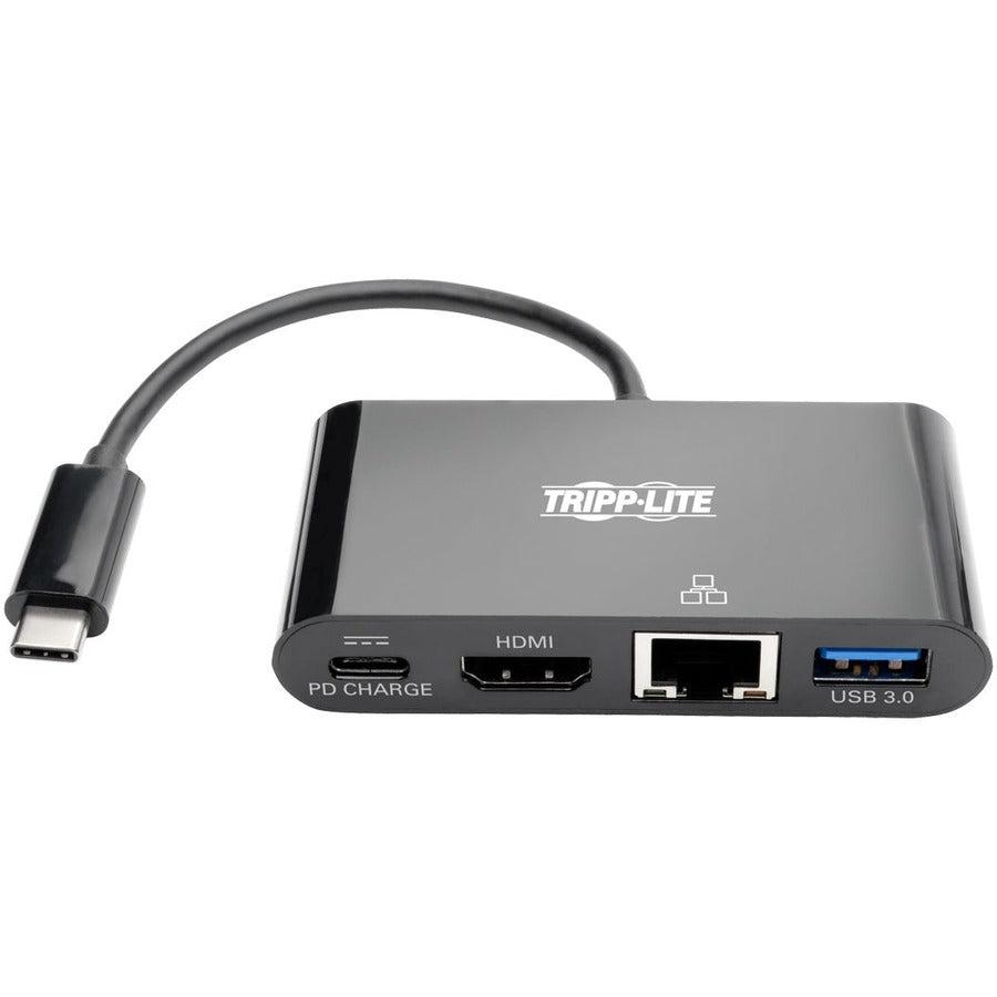 Tripp Lite U444-06N-H4Gubc Usb-C Multiport Adapter - 4K Hdmi, Usb-A Port, Gbe, 60W Pd Charging, Hdcp, Black