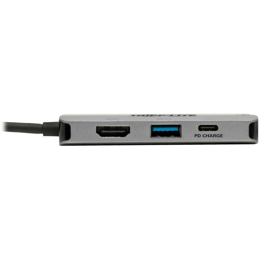 Tripp Lite U444-06N-H4Gusc Usb-C Multiport Adapter - 4K Hdmi, Usb-A, Gbe, 100W Pd Charging, Hdcp, Gray