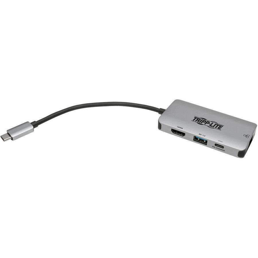 Tripp Lite U444-06N-H4Gusc Usb-C Multiport Adapter - 4K Hdmi, Usb-A, Gbe, 100W Pd Charging, Hdcp, Gray