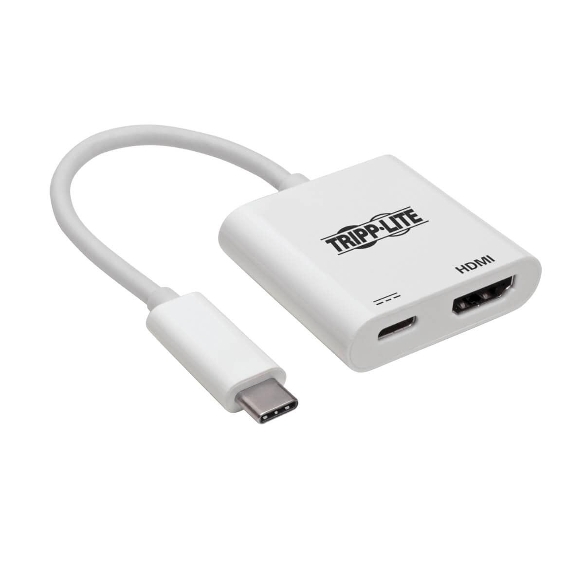 Tripp Lite U444-06N-H4K6Wc Usb-C To Hdmi Adapter (M/F) - 4K 60 Hz, 60W Pd Charging, Hdcp 2.2, White