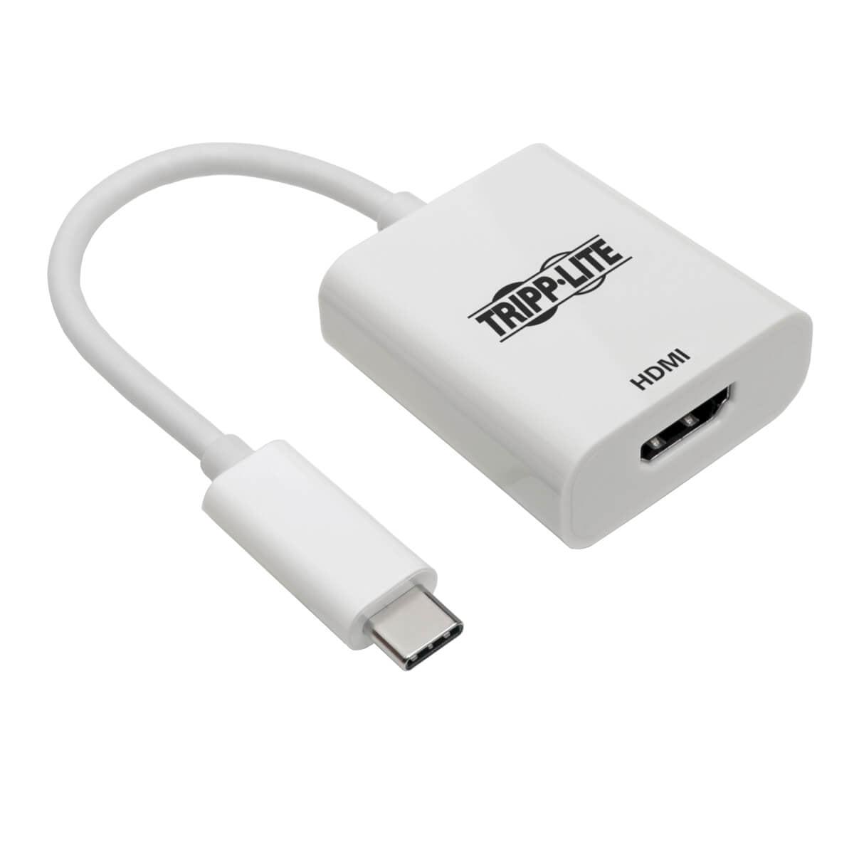 Tripp Lite U444-06N-Hd4K6W Usb-C To Hdmi Adapter (M/F) - 4K 60 Hz, Hdcp 2.2, White