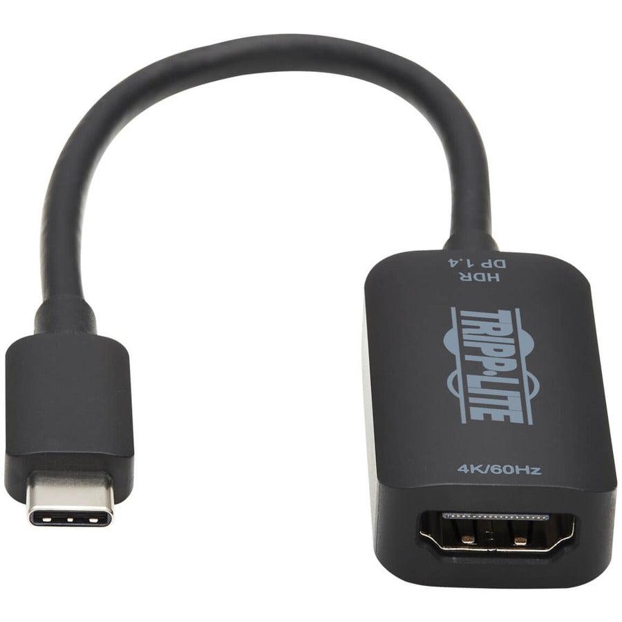 Tripp Lite U444-06N-Hdr4-B Usb-C To Hdmi Active Adapter Cable (M/F), 4K 60 Hz, Hdr, 4:4:4, Dp 1.4 Alt Mode, Hdcp 2.2, Black, 6 In. (15.2 Cm)