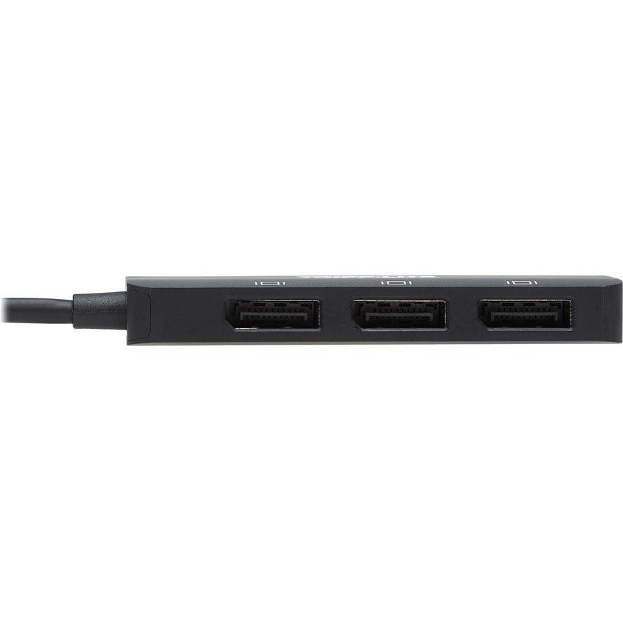Tripp Lite U444-3Dp-Mst Usb-C Adapter, Triple Display - 4K 60 Hz Displayport, 8K, Hdr, 4:4:4, Hdcp 2.2, Dp 1.4 Alt Mode, Black