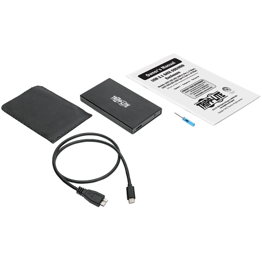 Tripp Lite U457-025-Cg2 Usb 3.1 Gen 2 (10 Gbps) 2.5 In. Sata Ssd/Hdd To Usb-C Enclosure Adapter With Uasp Support, Thunderbolt 3 Compatible