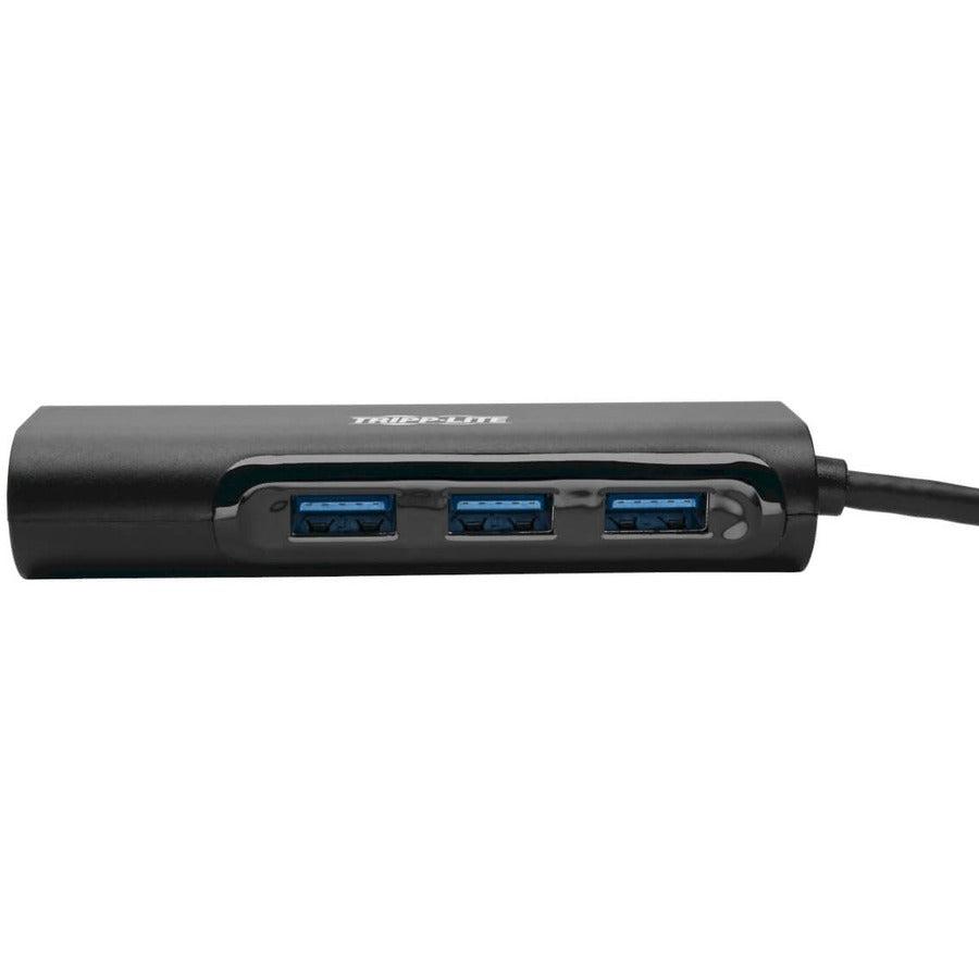 Tripp Lite U460-003-3A1Gb 3-Port Usb-C Hub With Lan Port, Usb-C To 3X Usb-A Ports And Gbe, Usb 3.0, Black