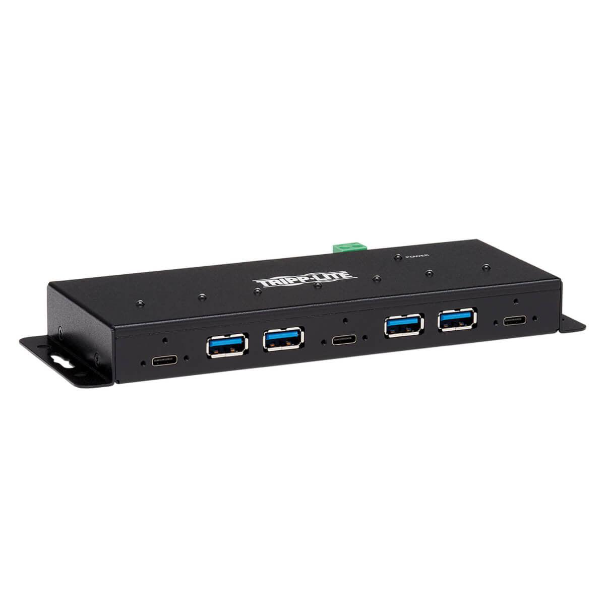 Tripp Lite U460-4A3C-Ind Industrial 7-Port Usb-C Hub, Gen2 (10G, 4X Usb-A And 3X Usb-C Ports W 15Kv Esd Immunity, 2Kv Surge