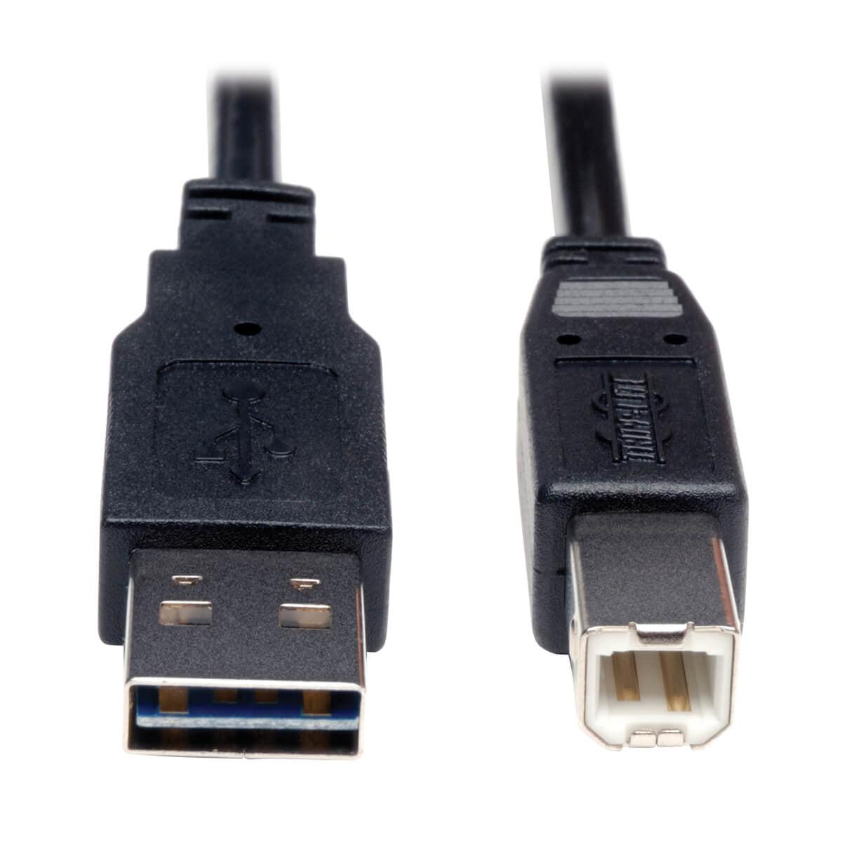 Tripp Lite Ur022-003 Universal Reversible Usb 2.0 Cable (Reversible A To B M/M), 3 Ft. (0.91 M)