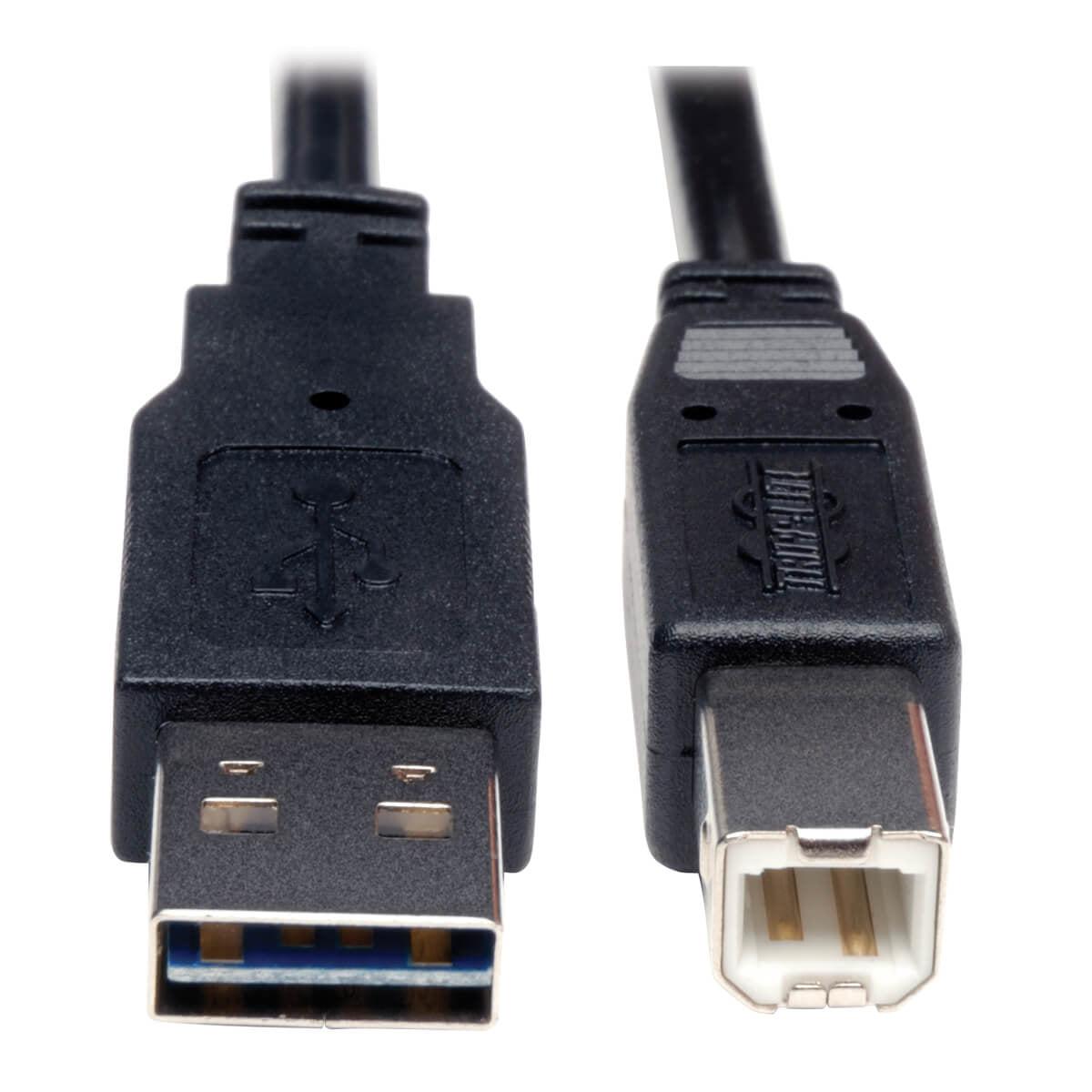 Tripp Lite Ur022-010 Universal Reversible Usb 2.0 Cable (Reversible A To B M/M), 10 Ft. (3.05 M)