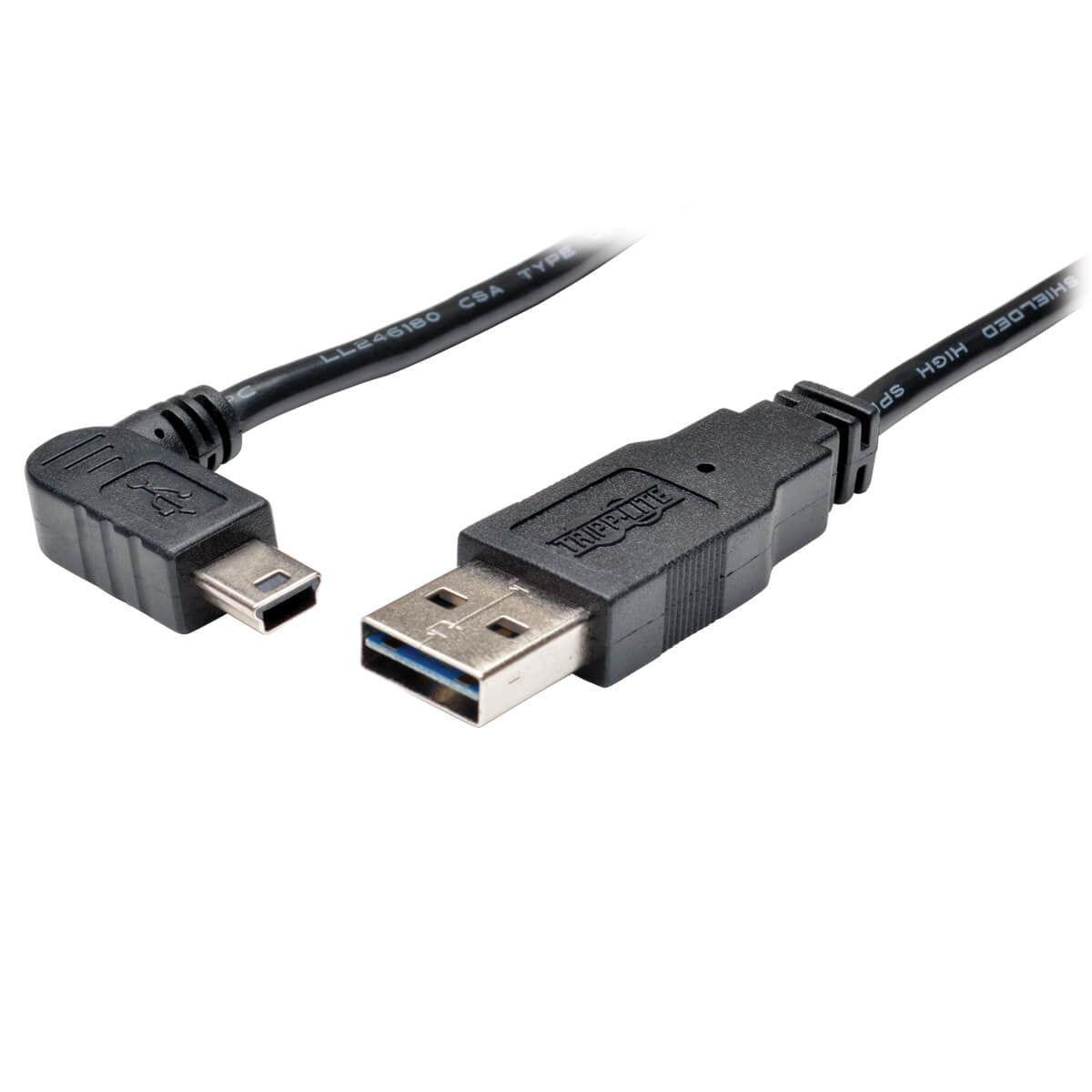 Tripp Lite Ur030-003-Rab Universal Reversible Usb 2.0 Cable (Reversible A To Right-Angle 5Pin Mini B M/M), 3 Ft. (0.91 M)