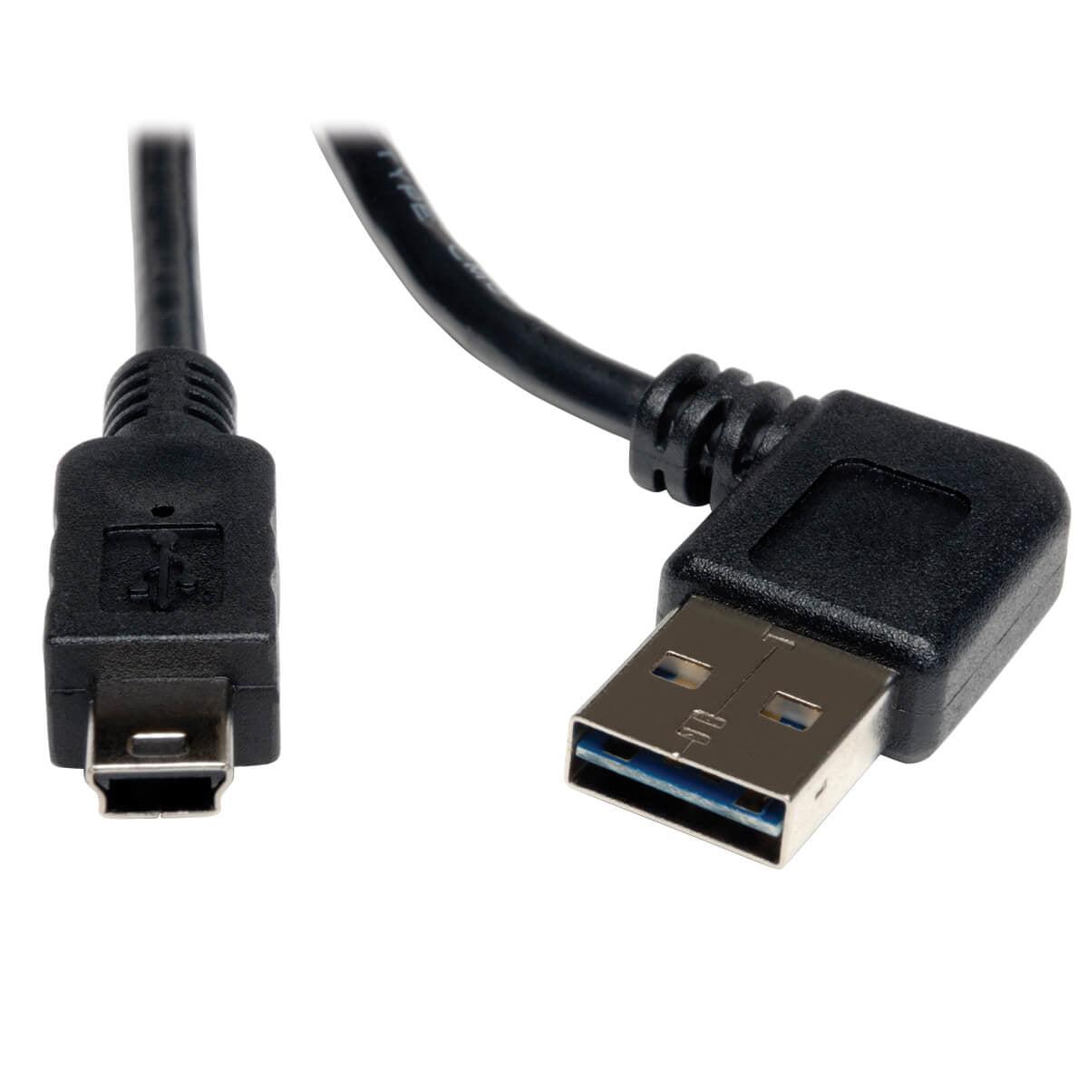 Tripp Lite Ur030-006-Ra Universal Reversible Usb 2.0 Cable (Reversible Right/Left-Angle A To 5Pin Mini-B M/M), 6 Ft. (1.83 M)