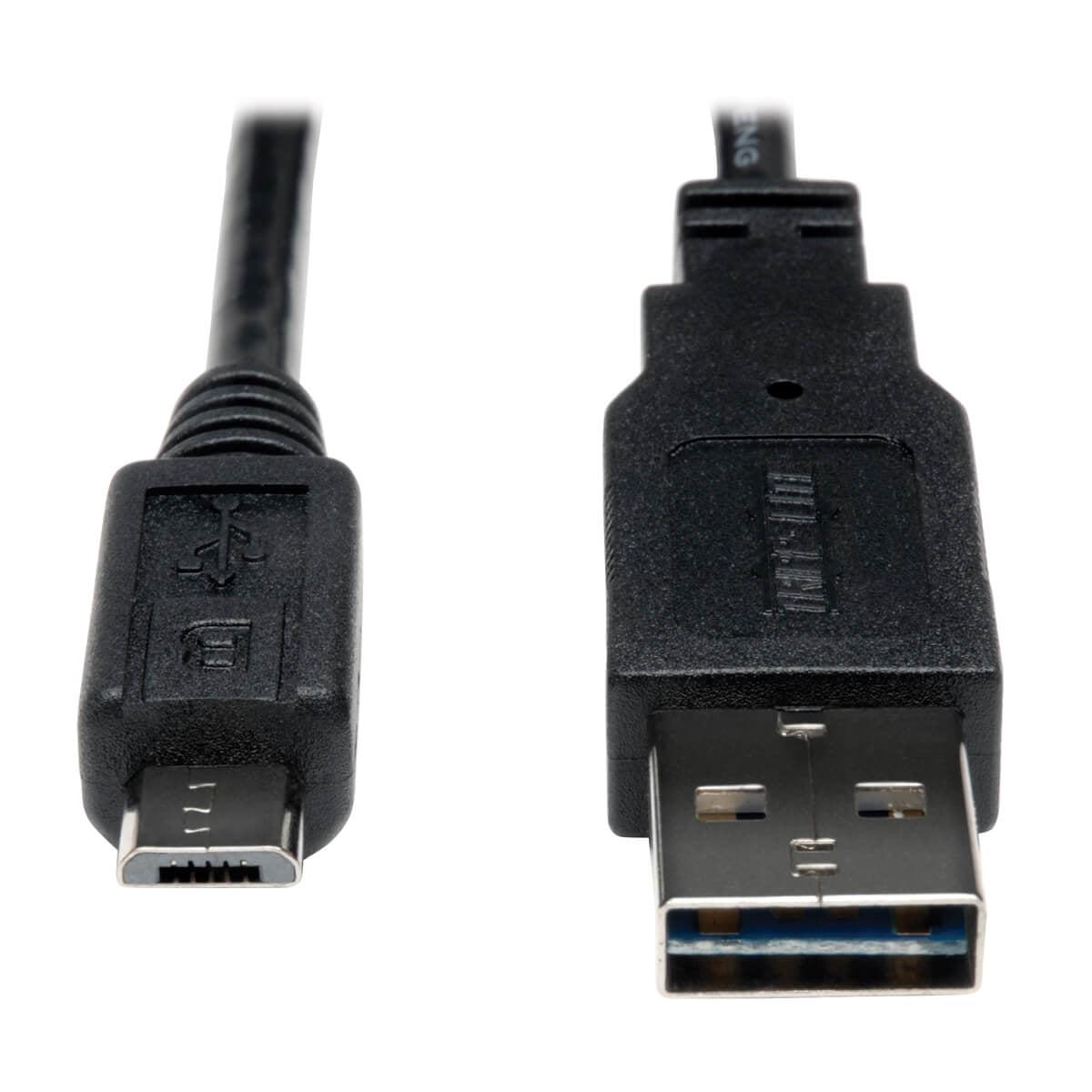Tripp Lite Ur050-001-24G Universal Reversible Usb 2.0 Cable, 28/24Awg (Reversible A To 5Pin Micro B M/M), 1 Ft. (0.31 M)
