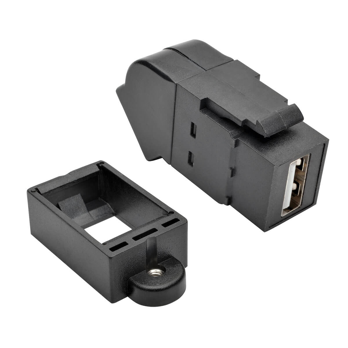 Tripp Lite Usb 2.0 All-In-One Keystone/Panel Mount Angled Coupler (F/F), Black