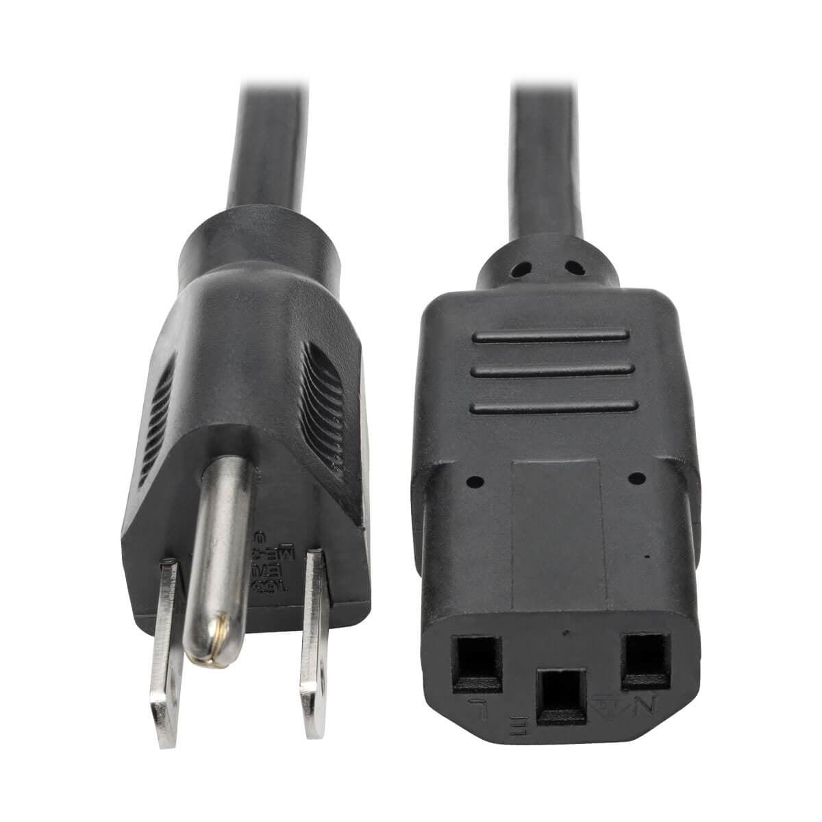 Tripp Lite Universal Computer Power Cord Lead Cable, 10A, 18Awg (Nema 5-15P To Iec-320-C13), 7.62 M (25-Ft.)