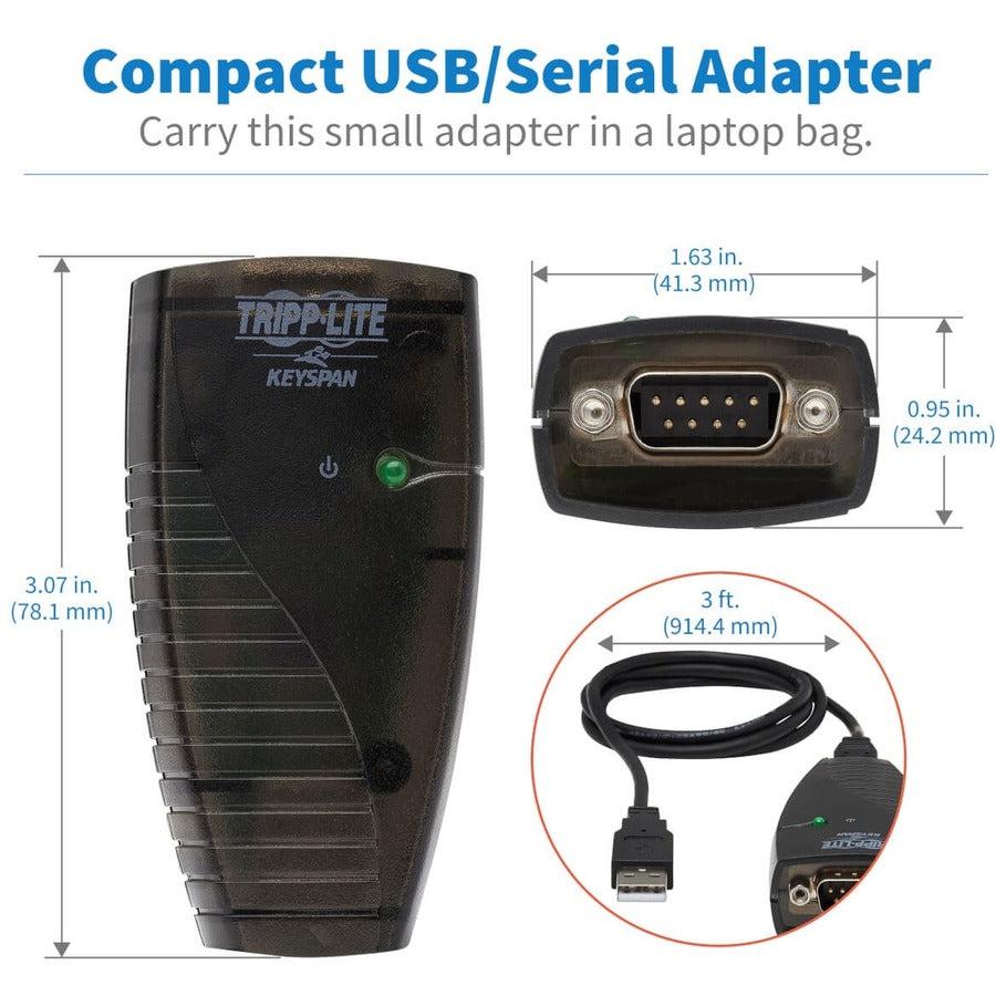 Tripp Lite Usa-19Hs Keyspan Usb To Serial Adapter - Usb-A Male To Db9 Rs232 Male, 3 Ft. (0.91 M), Taa