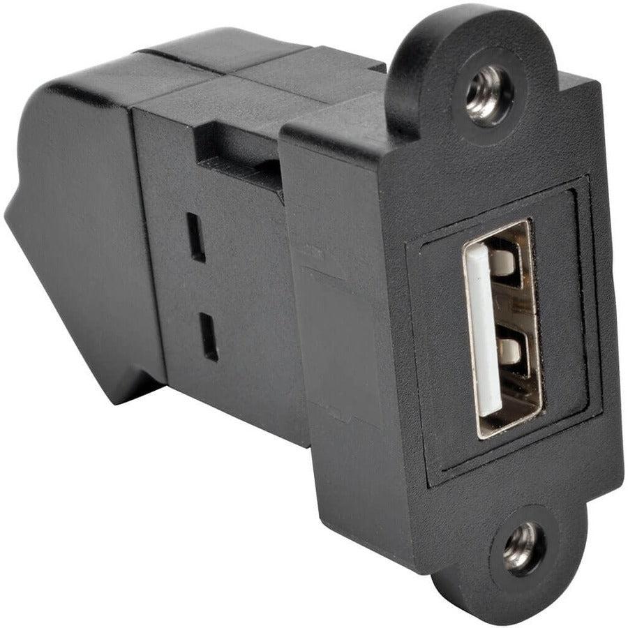 Tripp Lite Usb 2.0 All-In-One Keystone/Panel Mount Angled Coupler (F/F), Black