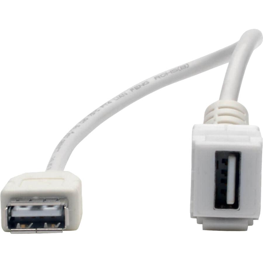 Tripp Lite Usb 2.0 All-In-One Keystone/Panel Mount Coupler Cable (F/F), Angled Connector, White, 0.31 M