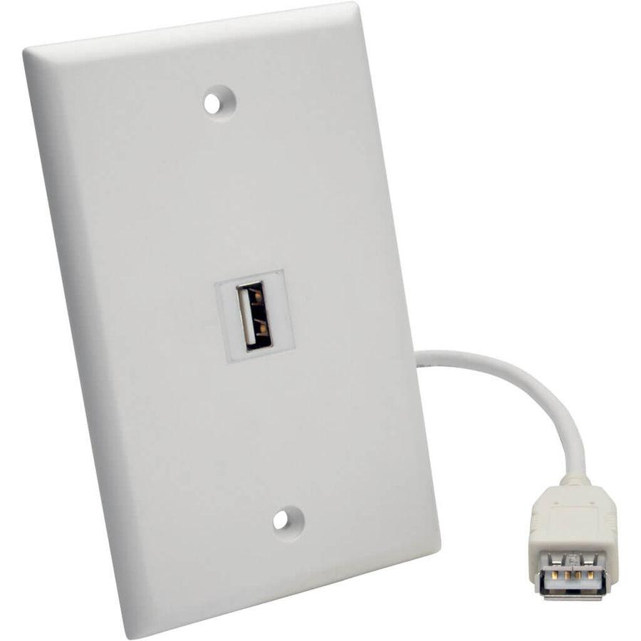 Tripp Lite Usb 2.0 All-In-One Keystone/Panel Mount Coupler Cable (F/F), Angled Connector, White, 0.31 M