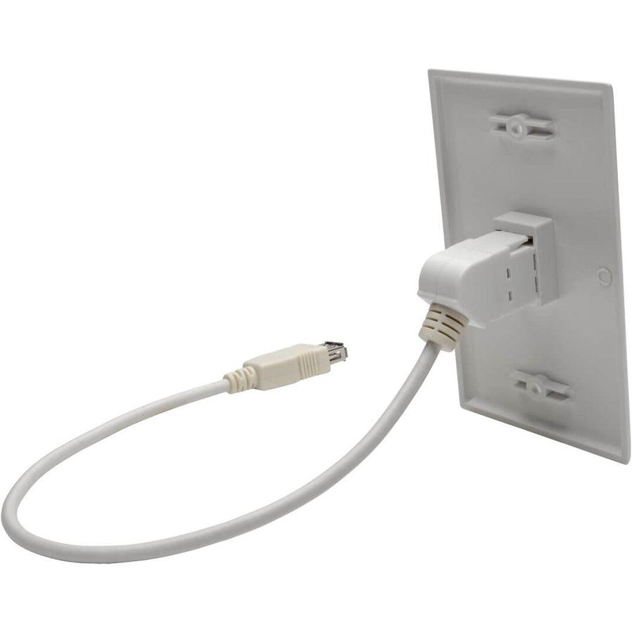 Tripp Lite Usb 2.0 All-In-One Keystone/Panel Mount Coupler Cable (F/F), Angled Connector, White, 0.31 M
