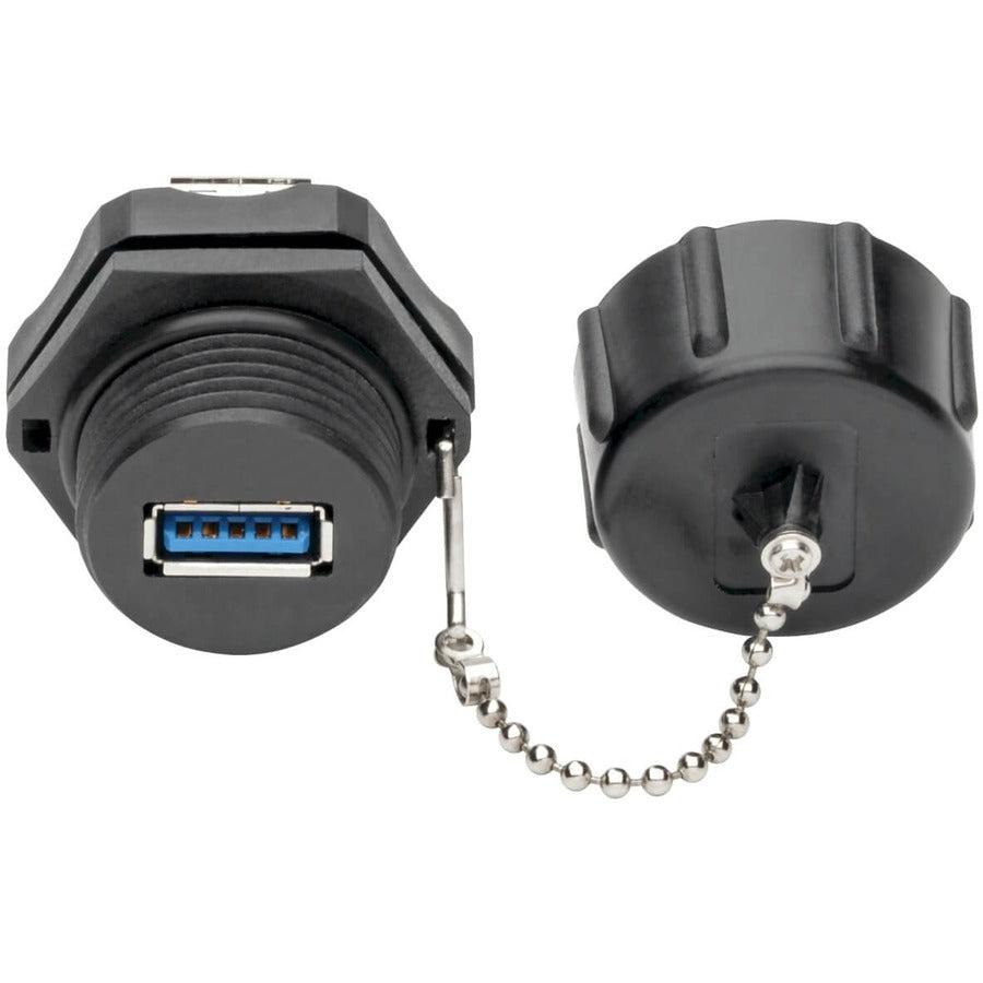 Tripp Lite Usb 3.0 Coupler, Superspeed, 3.0/3.1, Industrial - Usb-A F/F, Shielded, Ip67, Dust Cap