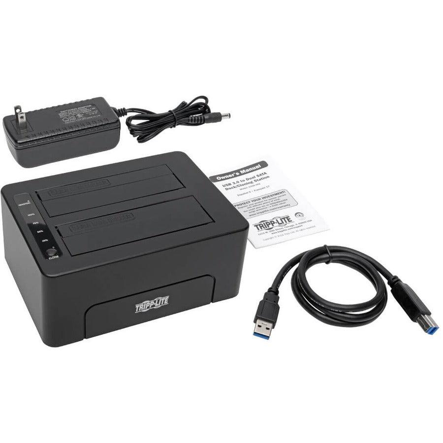 Tripp Lite Usb 3.0 Superspeed To Dual Sata External Hard Drive Docking Station With Cloning For 2.5In/3.5In Hdd