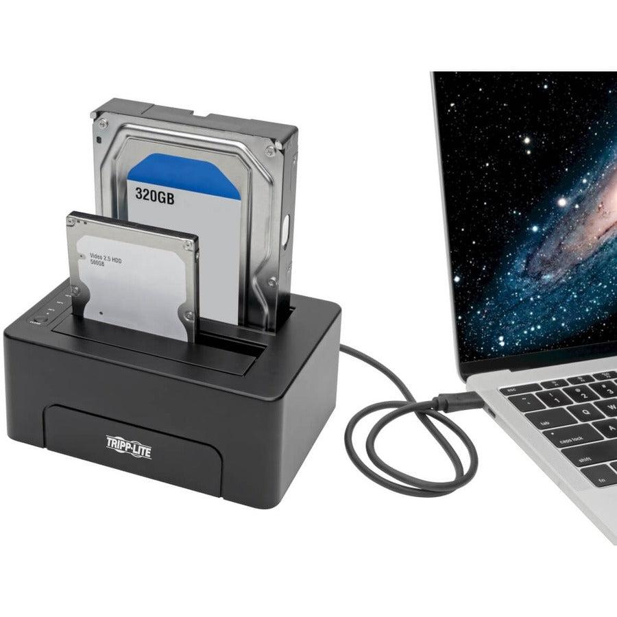 Tripp Lite Usb 3.1 Type-C To Dual Sata Quick Dock, 10 Gbps, 2.5 And 3.5 In. Hdd/Sdd, Thunderbolt 3 Compatible