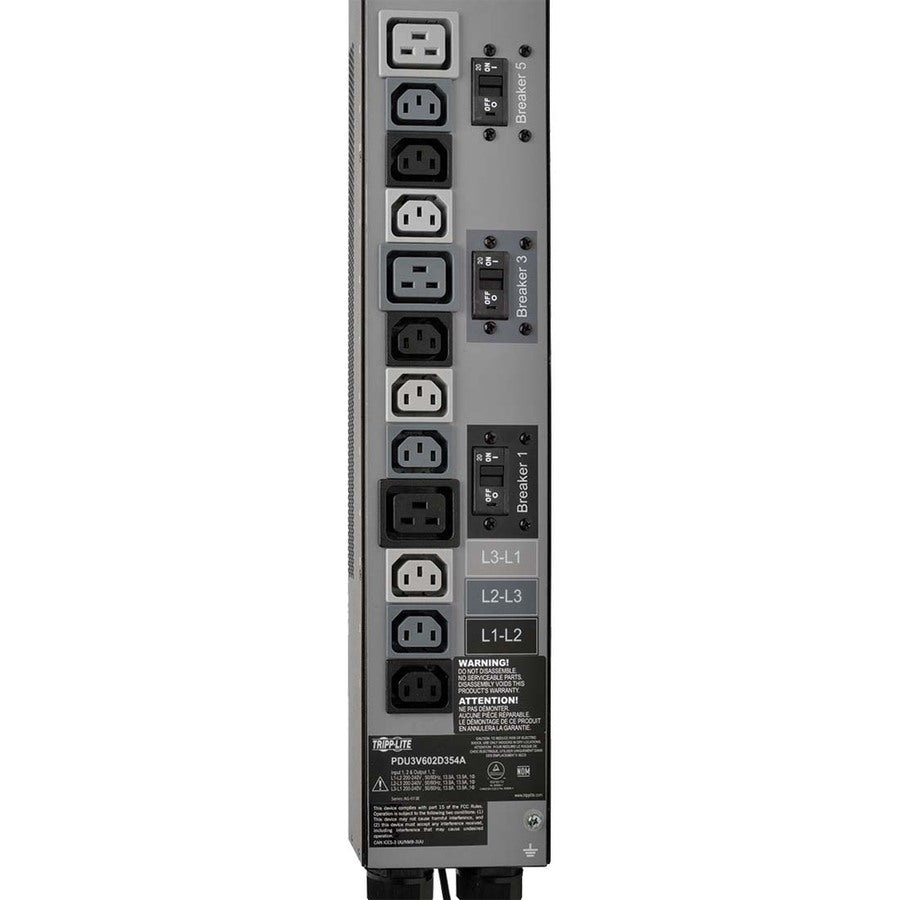 Tripp Lite by Eaton PDU 3-Phase Vertical Strip ATS 208V 17.3kW 42 C13; 12 C19 0URM PDU3V602D354A