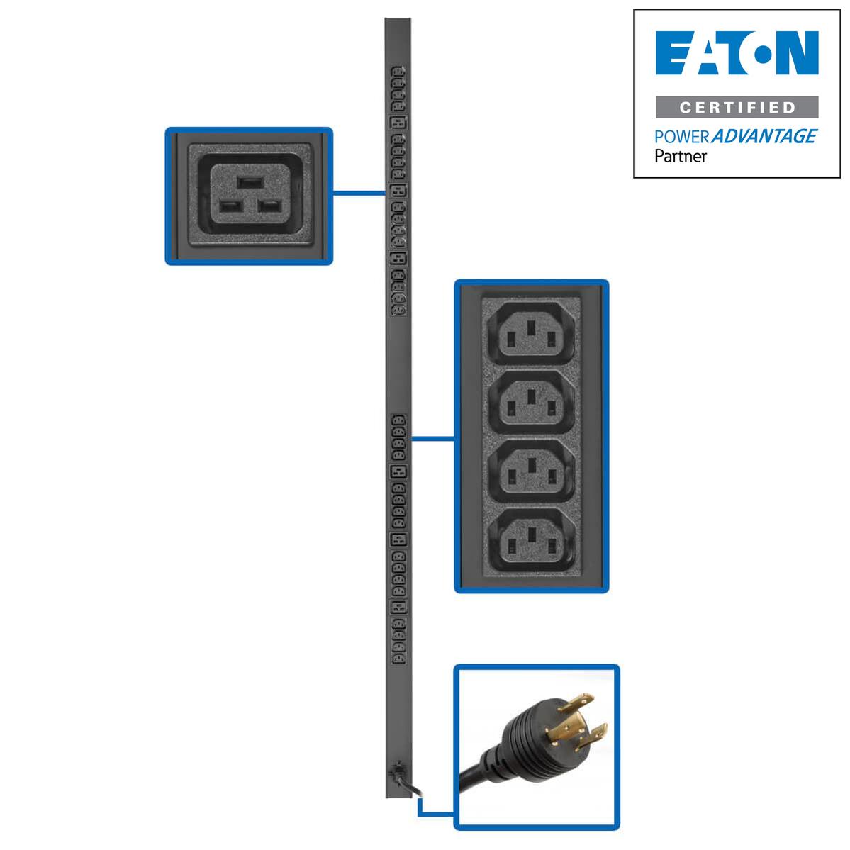 Tripp Lite series 3.7kW 208/230V Single-Phase Basic PDU - Eaton PDUV20HVL6-72