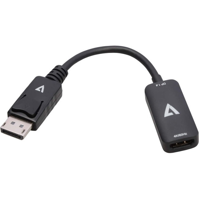 V7 DisplayPort 1.4 Male to HDMI 2.0 Female Adapter 4K UHD Black V7DPHDMIACTV